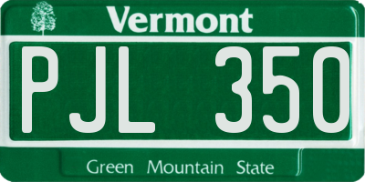 VT license plate PJL350