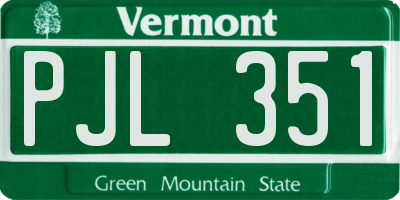 VT license plate PJL351
