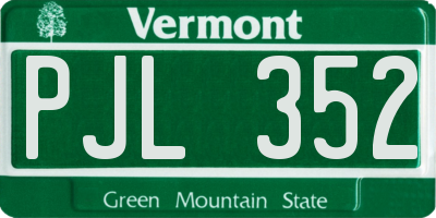 VT license plate PJL352