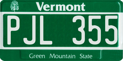 VT license plate PJL355