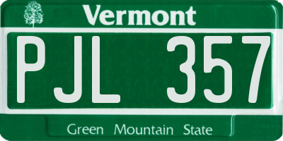 VT license plate PJL357