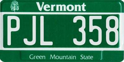 VT license plate PJL358