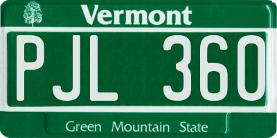 VT license plate PJL360