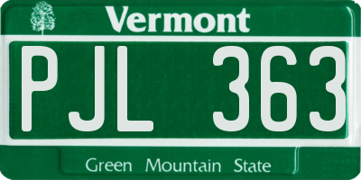 VT license plate PJL363