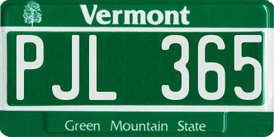 VT license plate PJL365