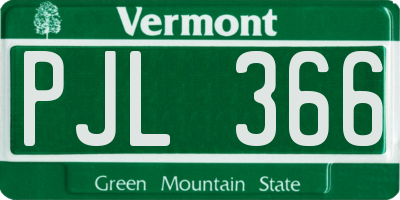 VT license plate PJL366