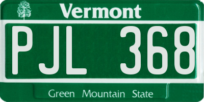 VT license plate PJL368