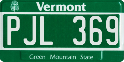 VT license plate PJL369