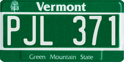VT license plate PJL371