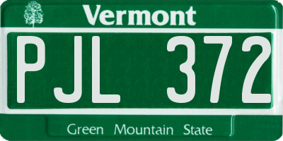 VT license plate PJL372