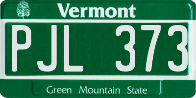 VT license plate PJL373