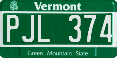 VT license plate PJL374
