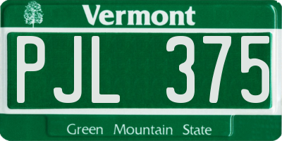 VT license plate PJL375
