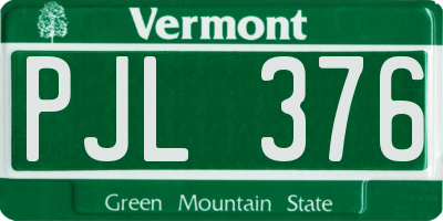 VT license plate PJL376