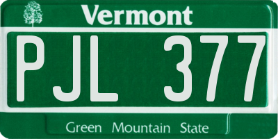 VT license plate PJL377