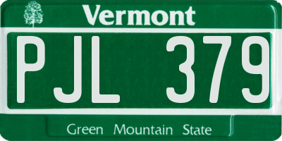 VT license plate PJL379