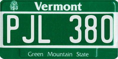 VT license plate PJL380