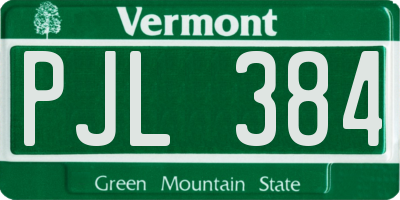 VT license plate PJL384