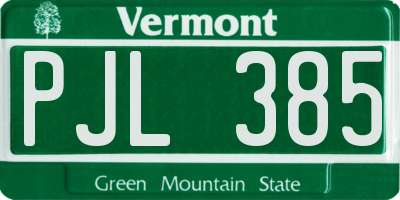 VT license plate PJL385