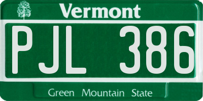 VT license plate PJL386