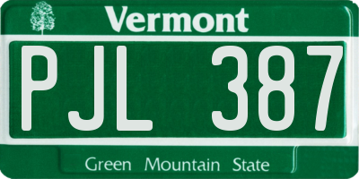 VT license plate PJL387