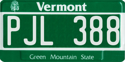 VT license plate PJL388