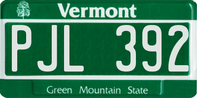 VT license plate PJL392
