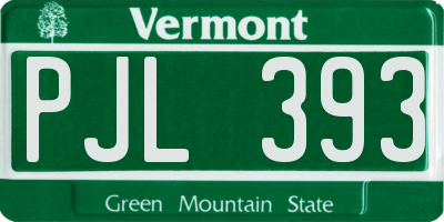 VT license plate PJL393