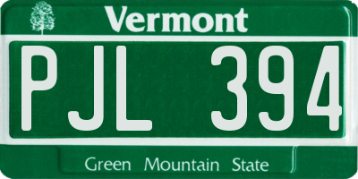 VT license plate PJL394