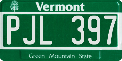 VT license plate PJL397