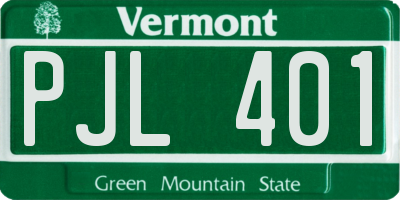 VT license plate PJL401