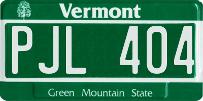 VT license plate PJL404