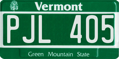 VT license plate PJL405