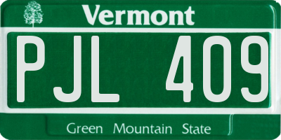 VT license plate PJL409