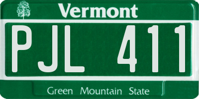 VT license plate PJL411