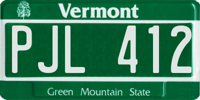 VT license plate PJL412