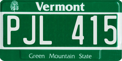 VT license plate PJL415