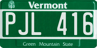 VT license plate PJL416