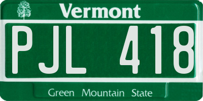 VT license plate PJL418