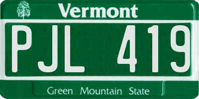 VT license plate PJL419