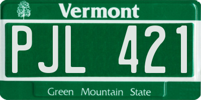 VT license plate PJL421