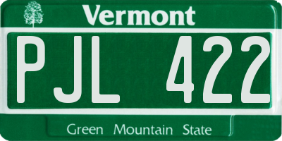 VT license plate PJL422