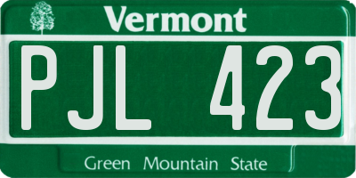 VT license plate PJL423