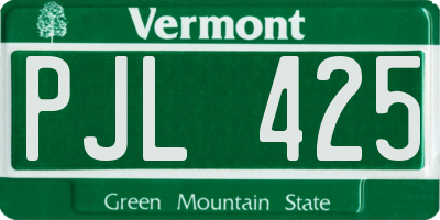 VT license plate PJL425