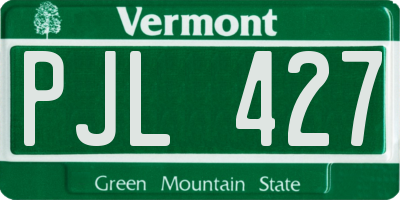 VT license plate PJL427