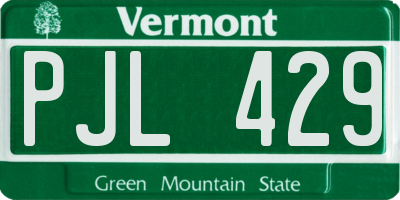 VT license plate PJL429