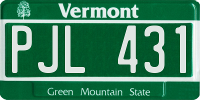 VT license plate PJL431