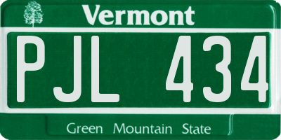 VT license plate PJL434