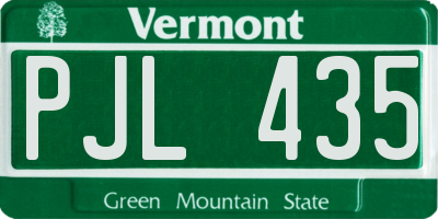 VT license plate PJL435
