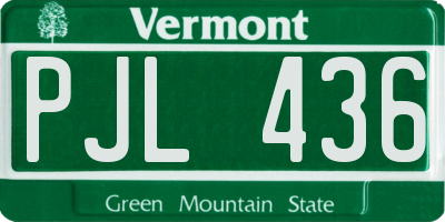VT license plate PJL436